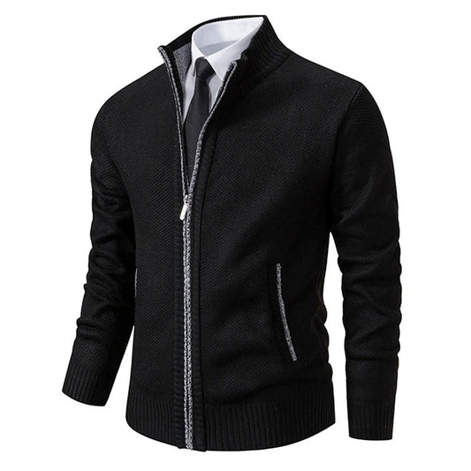 Archer | Men's Full-Zip Mock Neck Textured Knit Cardigan Sweater