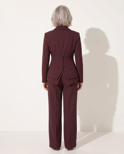 Felicity | Women's Tailored Suit Peplum Blazer and Trouser Set