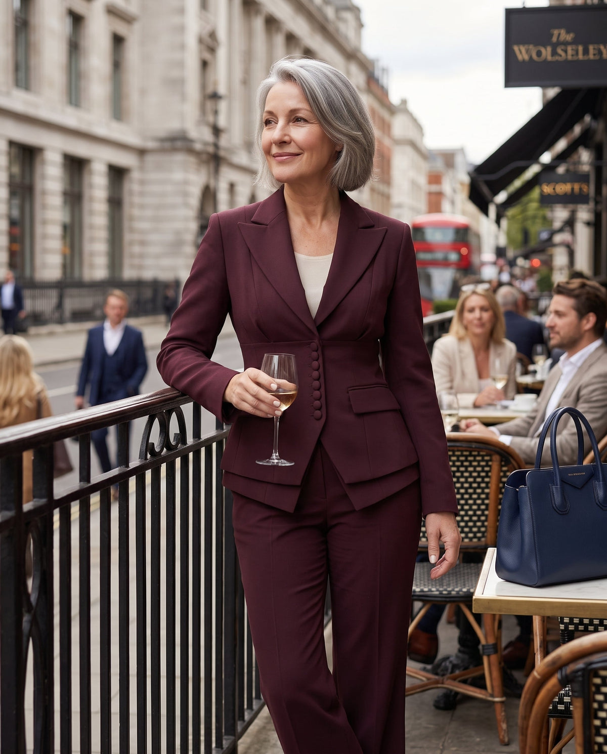Felicity | Women's Tailored Suit Peplum Blazer and Trouser Set