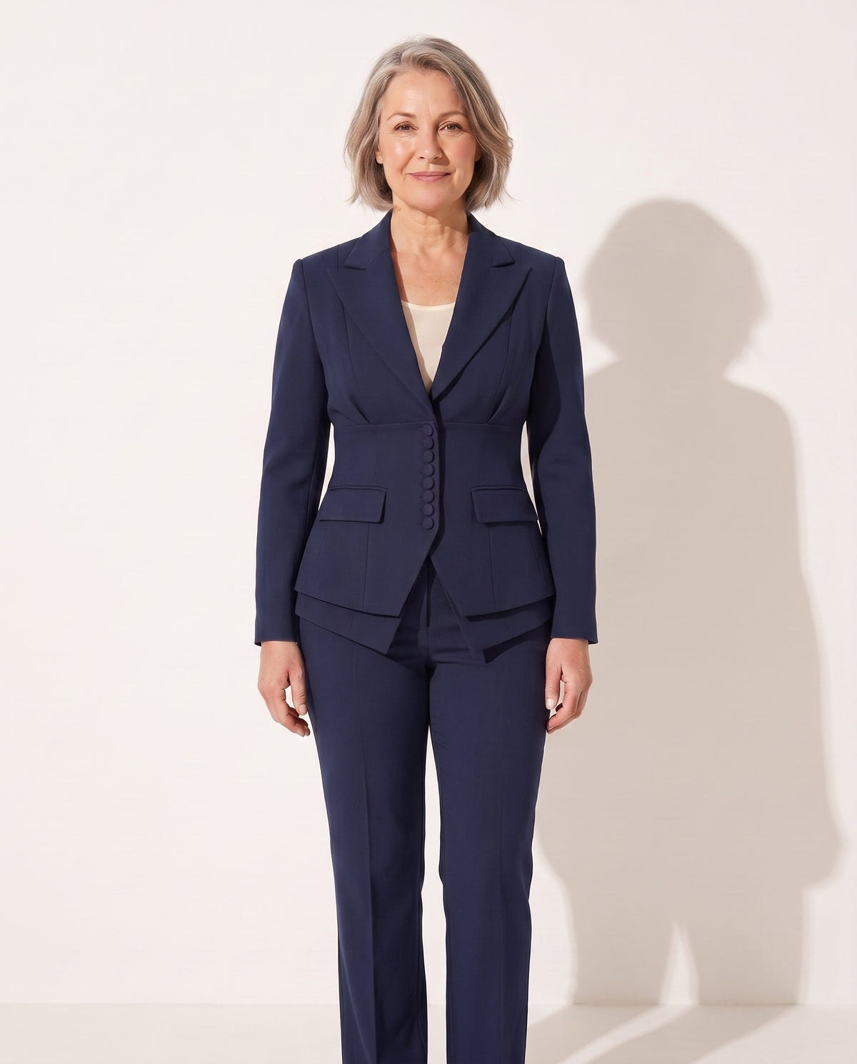 Felicity | Women's Tailored Suit Peplum Blazer and Trouser Set