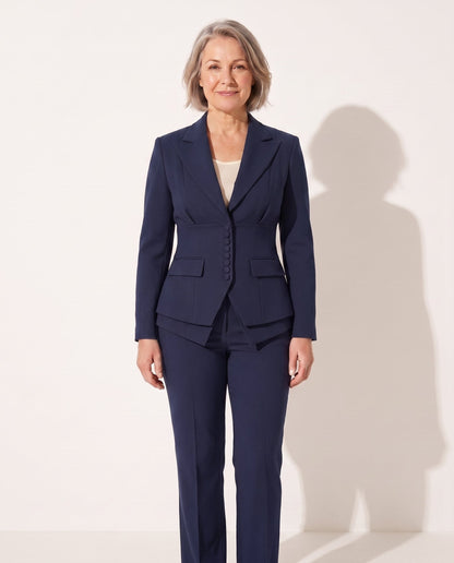 Felicity | Women's Tailored Suit Peplum Blazer and Trouser Set