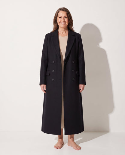 Estella | Women's Double Breasted Tailored Maxi Long Coat