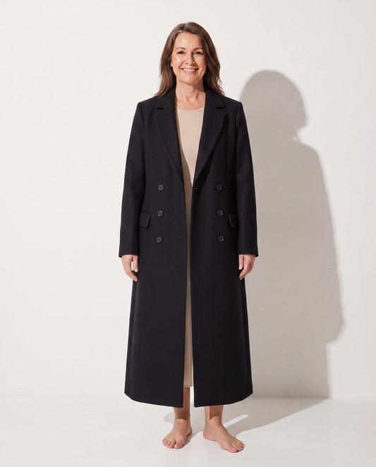 Estella | Women's Double Breasted Tailored Maxi Long Coat