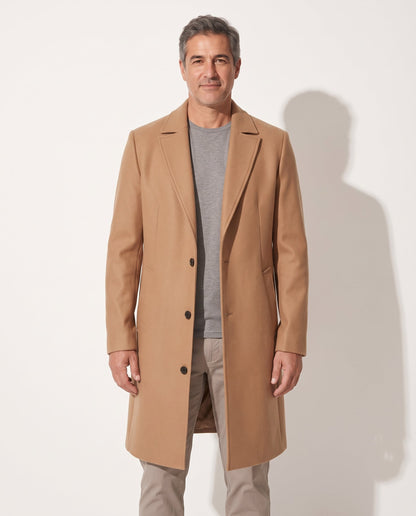 Crawford | Men's Longline Single Breasted Notch Lapel Tailored Winter Coat