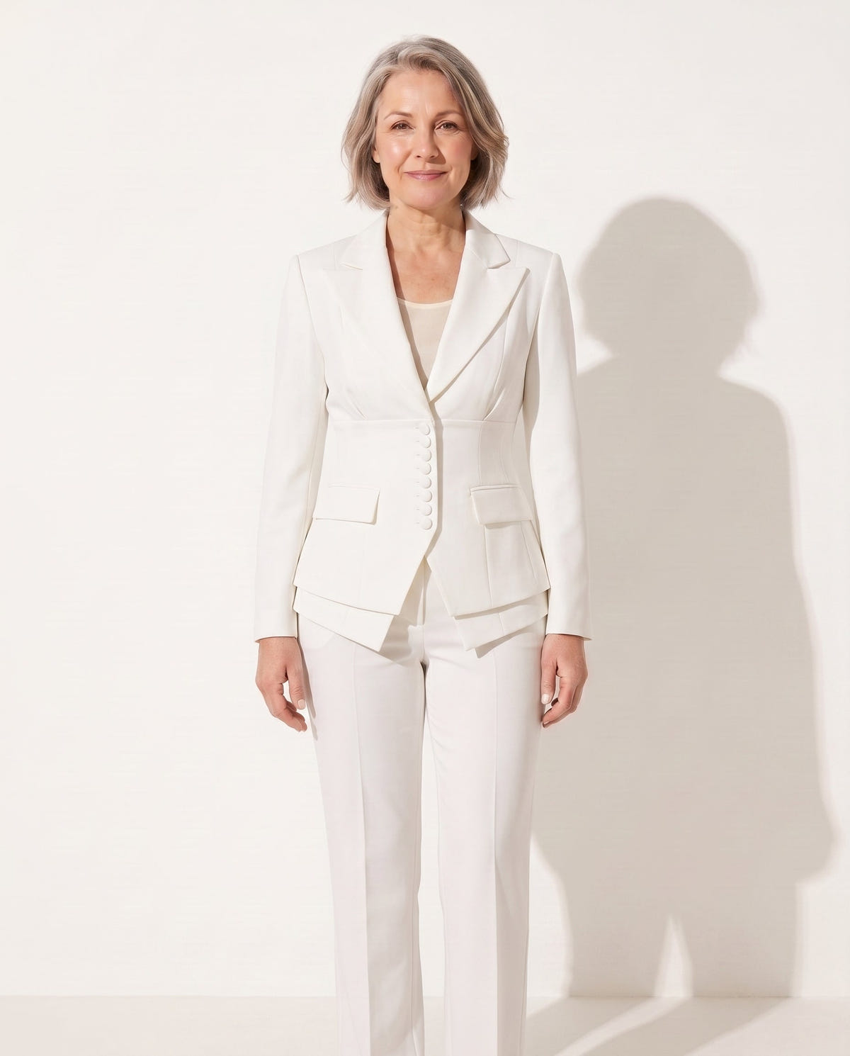 Felicity | Women's Tailored Suit Peplum Blazer and Trouser Set