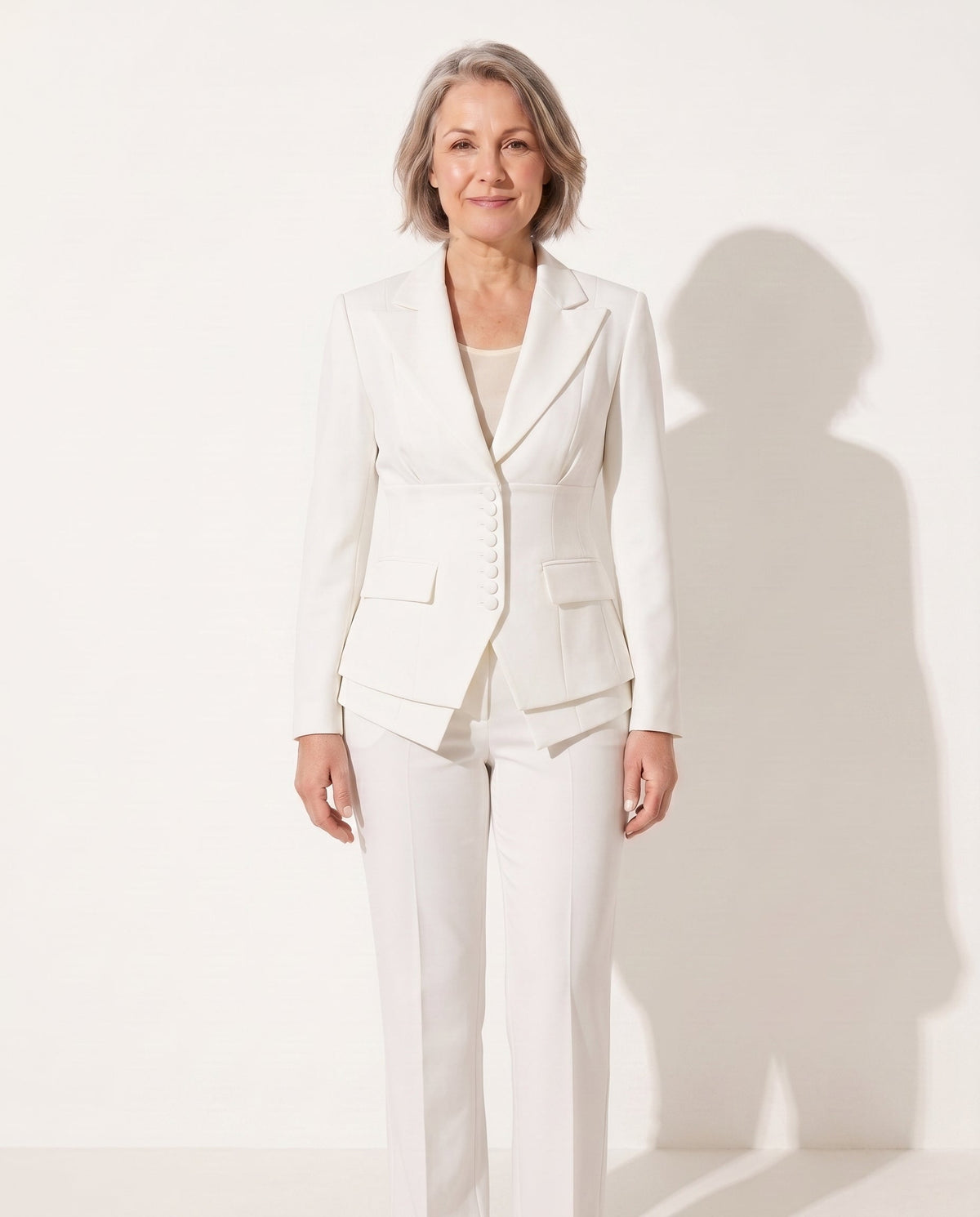 Felicity | Women's Tailored Suit Peplum Blazer and Trouser Set