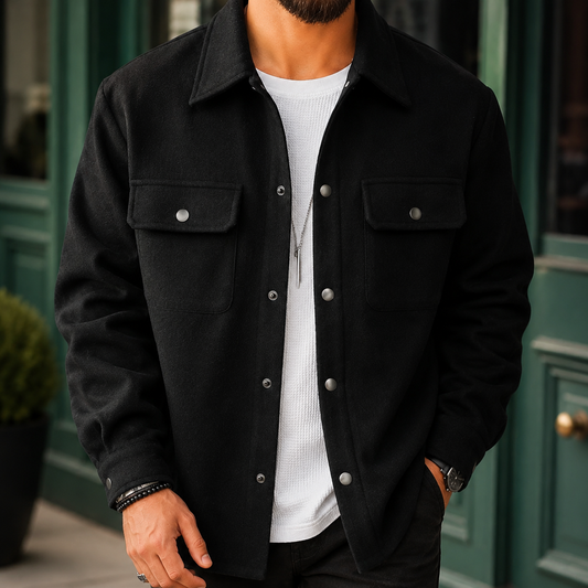 Conrad | Men's Casual Brushed Snap Front Shirt Jacket