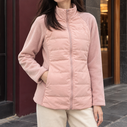 Damaris | Women's Lightweight Puffer Hybrid Stand Collar Quilted Jacket