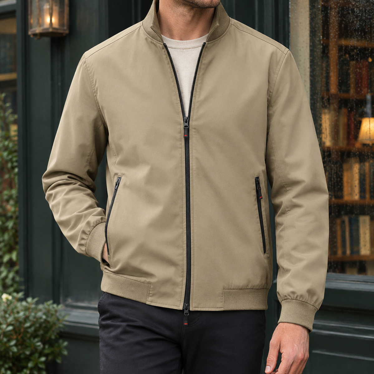 Booker | Men's Casual Stand Collar Zip-Up Bomber Jacket