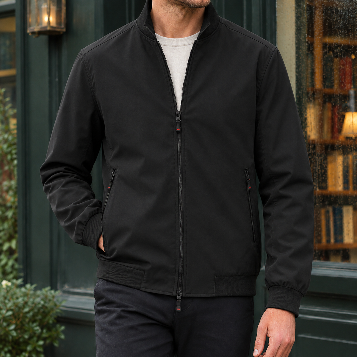Booker | Men's Casual Stand Collar Zip-Up Bomber Jacket