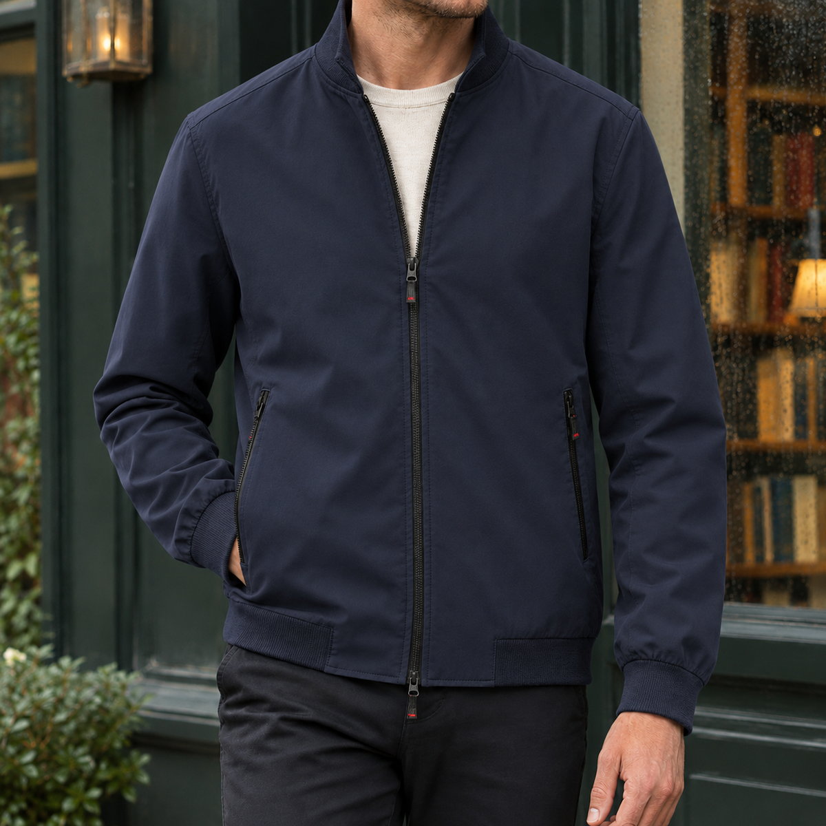 Booker | Men's Casual Stand Collar Zip-Up Bomber Jacket