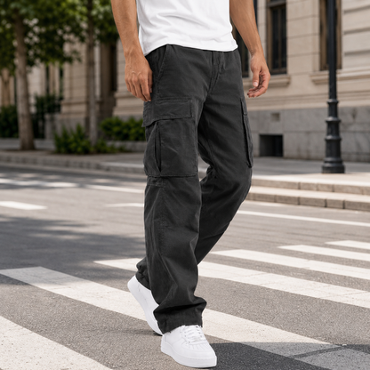 Brandt | Men's Relaxed Baggy Drawstring Hem Cargo Pants