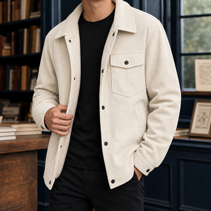 Edgar | Men's Casual Sherpa Lined Corduroy Winter Trucker Jacket