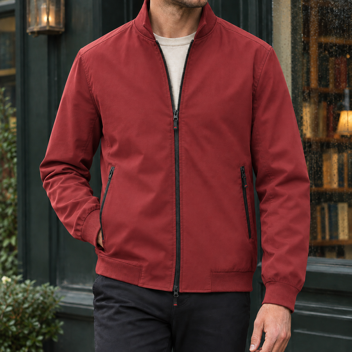 Booker | Men's Casual Stand Collar Zip-Up Bomber Jacket