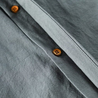 Callum | Men's Stand Collar Button Up Long Sleeve Shirt