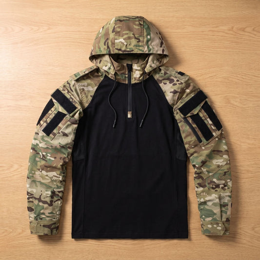 Darwin | Men's Military Tactical Hooded Quarter-Zip Raglan Jacket