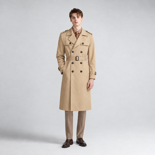 Baird | Men's Classic Double-Breasted Belted Long Trench Coat