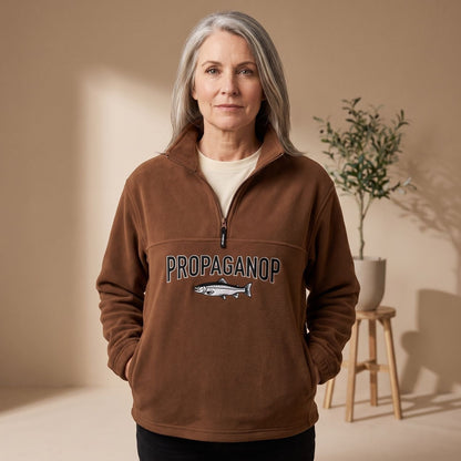 Elmira | Women's Relaxed Geometric Print Collared Half Zip Pullover Sweater