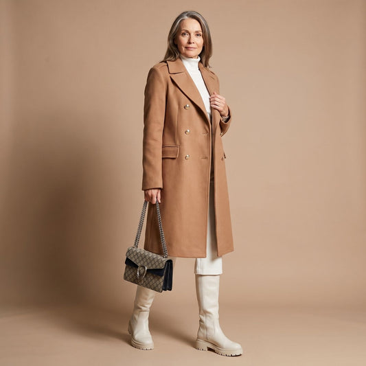 Chiara | Women's Double-Breasted Wool Blend Notch Lapel Winter Coat