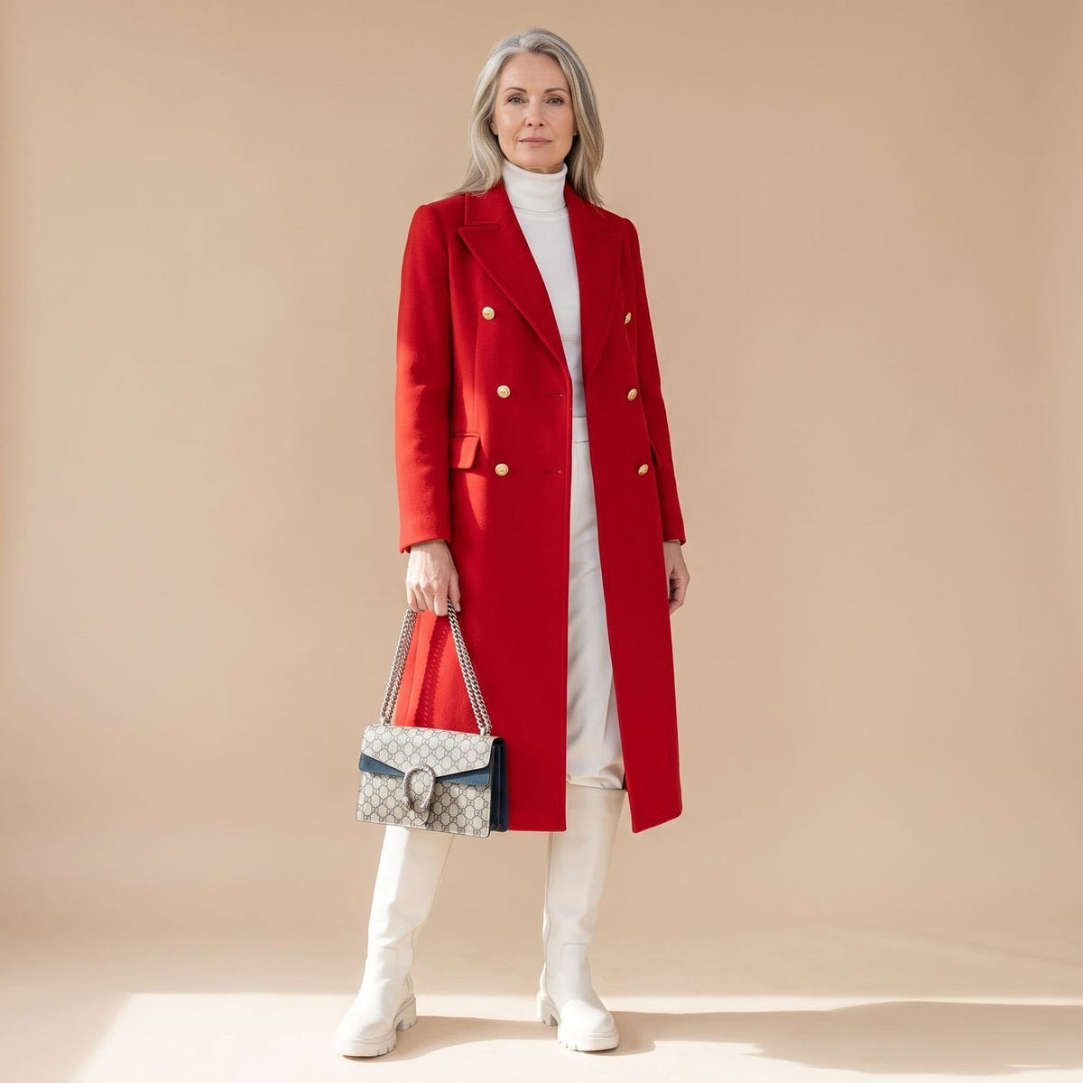 Chiara | Women's Double-Breasted Wool Blend Notch Lapel Winter Coat