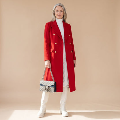 Chiara | Women's Double-Breasted Wool Blend Notch Lapel Winter Coat