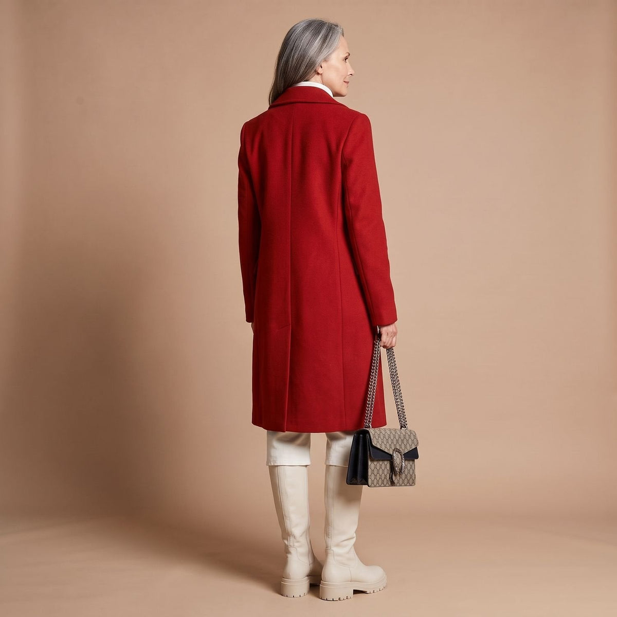 Chiara | Women's Double-Breasted Wool Blend Notch Lapel Winter Coat