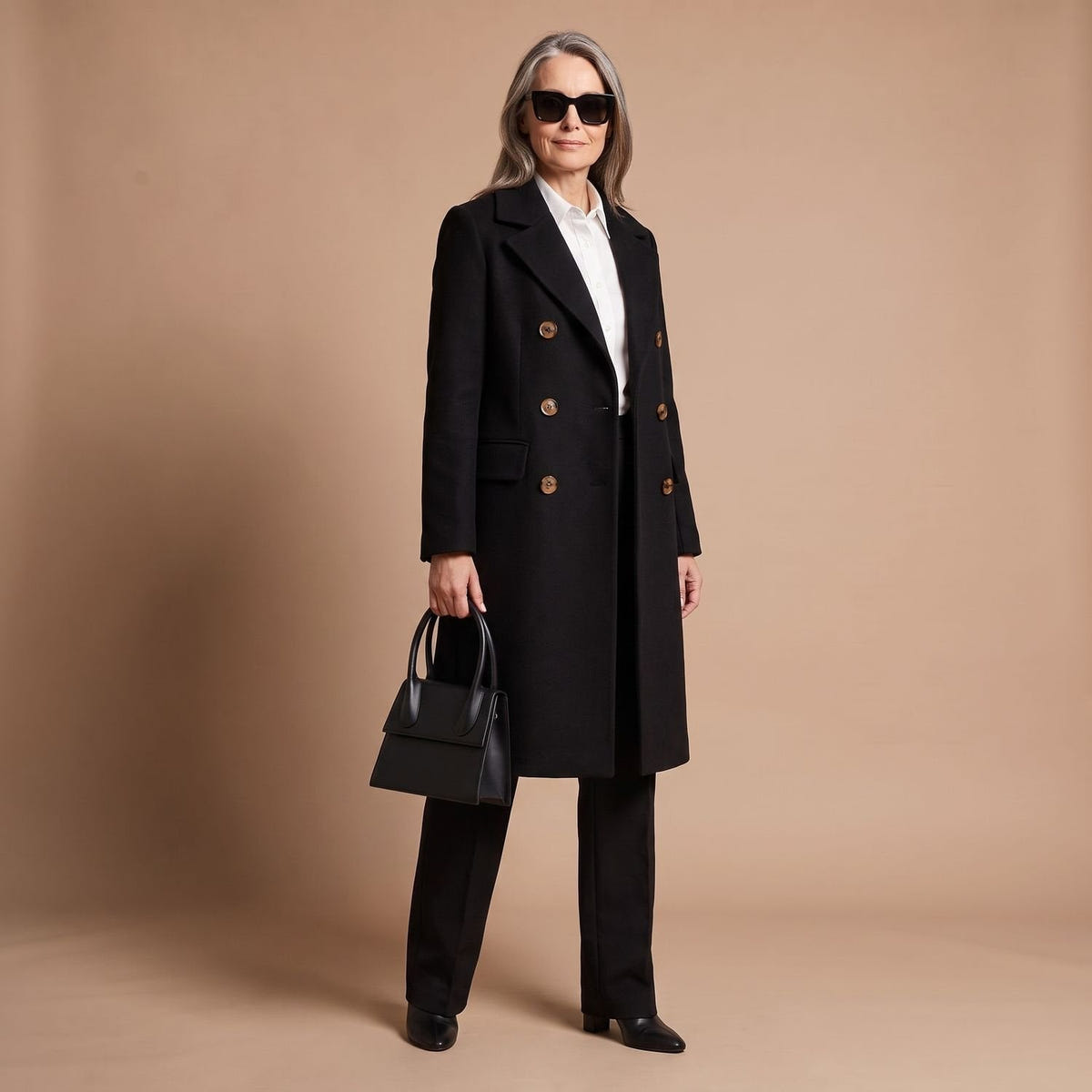 Chiara | Women's Double-Breasted Wool Blend Notch Lapel Winter Coat