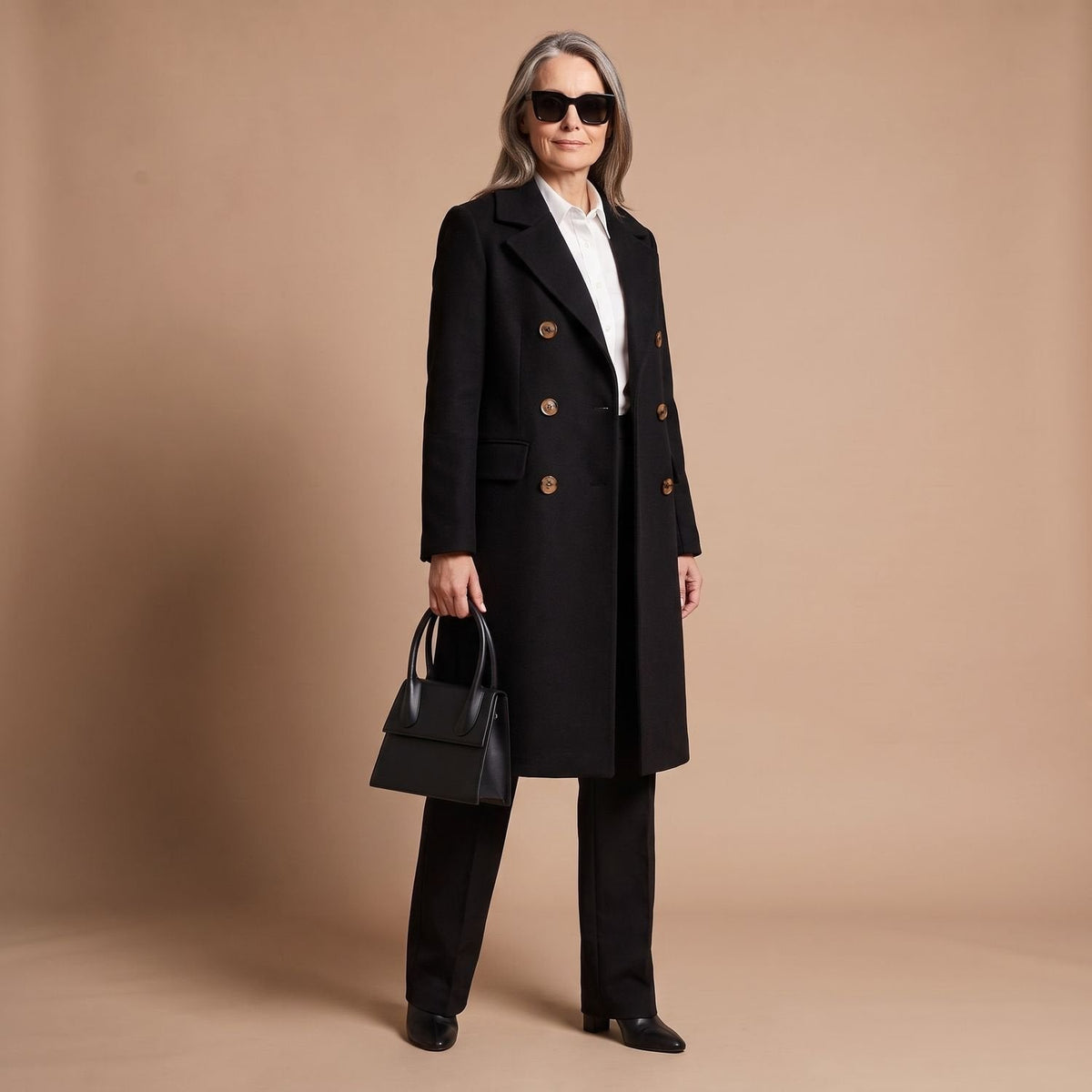 Chiara | Women's Double-Breasted Wool Blend Notch Lapel Winter Coat