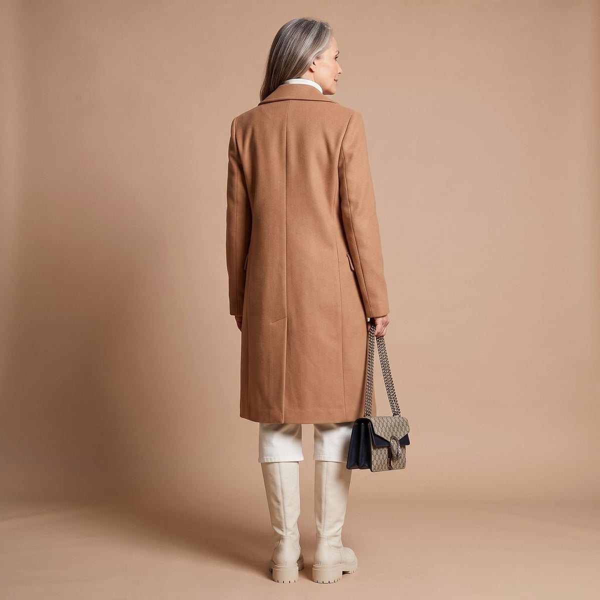 Chiara | Women's Double-Breasted Wool Blend Notch Lapel Winter Coat