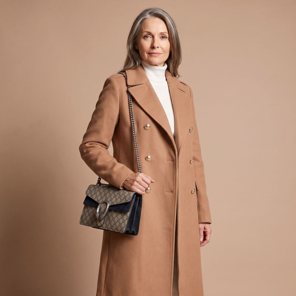 Chiara | Women's Double-Breasted Wool Blend Notch Lapel Winter Coat
