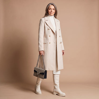 Chiara | Women's Double-Breasted Wool Blend Notch Lapel Winter Coat