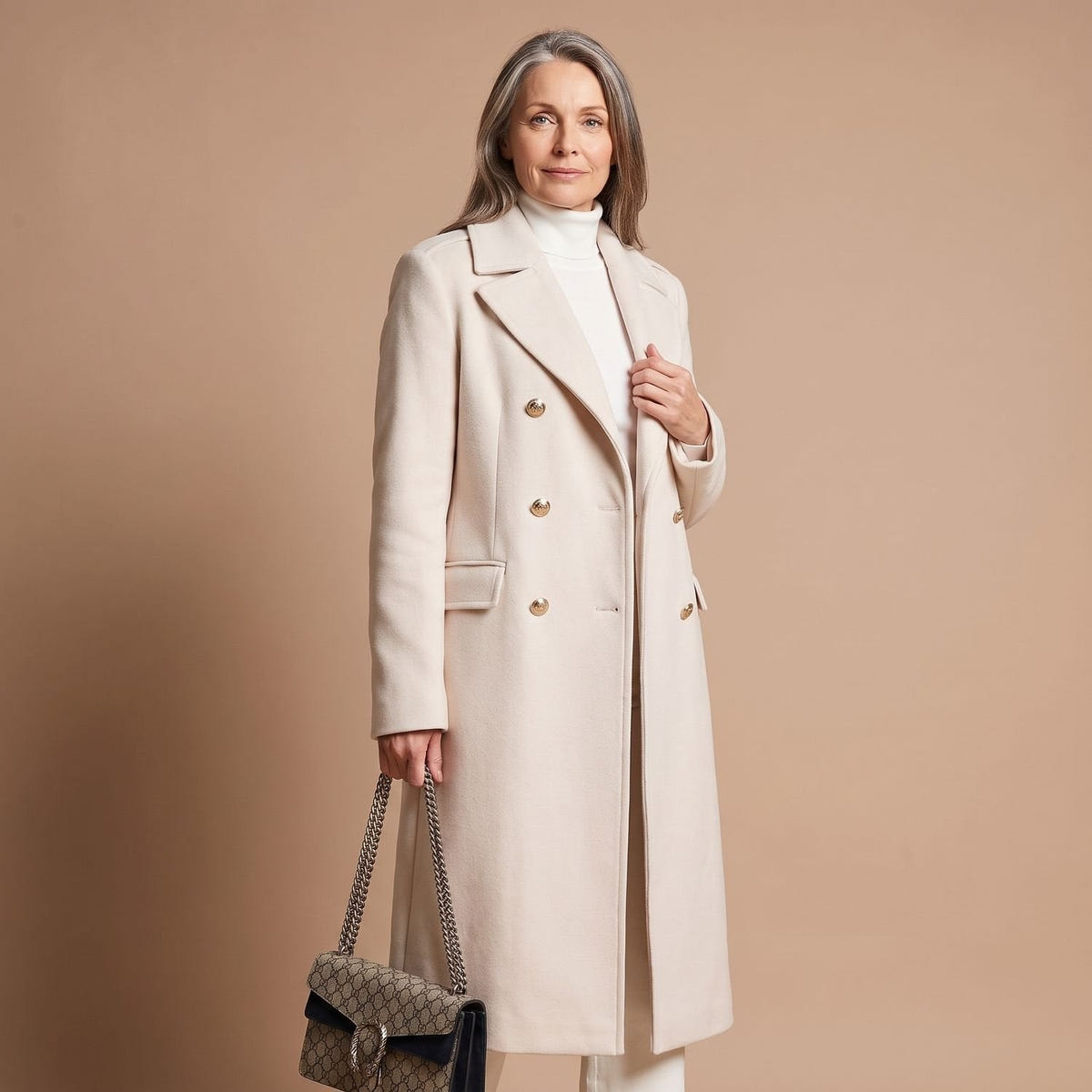 Chiara | Women's Double-Breasted Wool Blend Notch Lapel Winter Coat