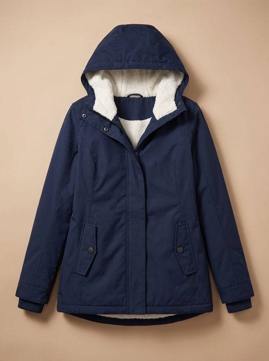 Alba | Women's Sherpa Lined Hooded Zip-Up Winter Jacket