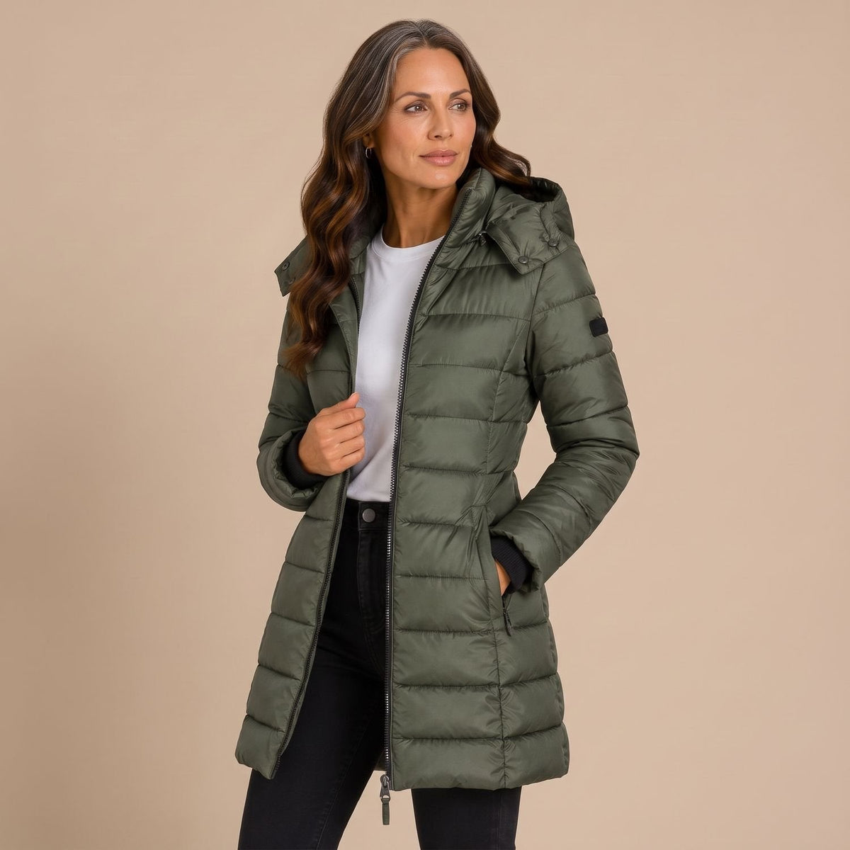 Carrie | Women's Hooded Winter Quilted Long Puffer Coat