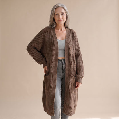 Daniela | Women's Chunky Ribbed Knit Oversized Long Duster Cardigan