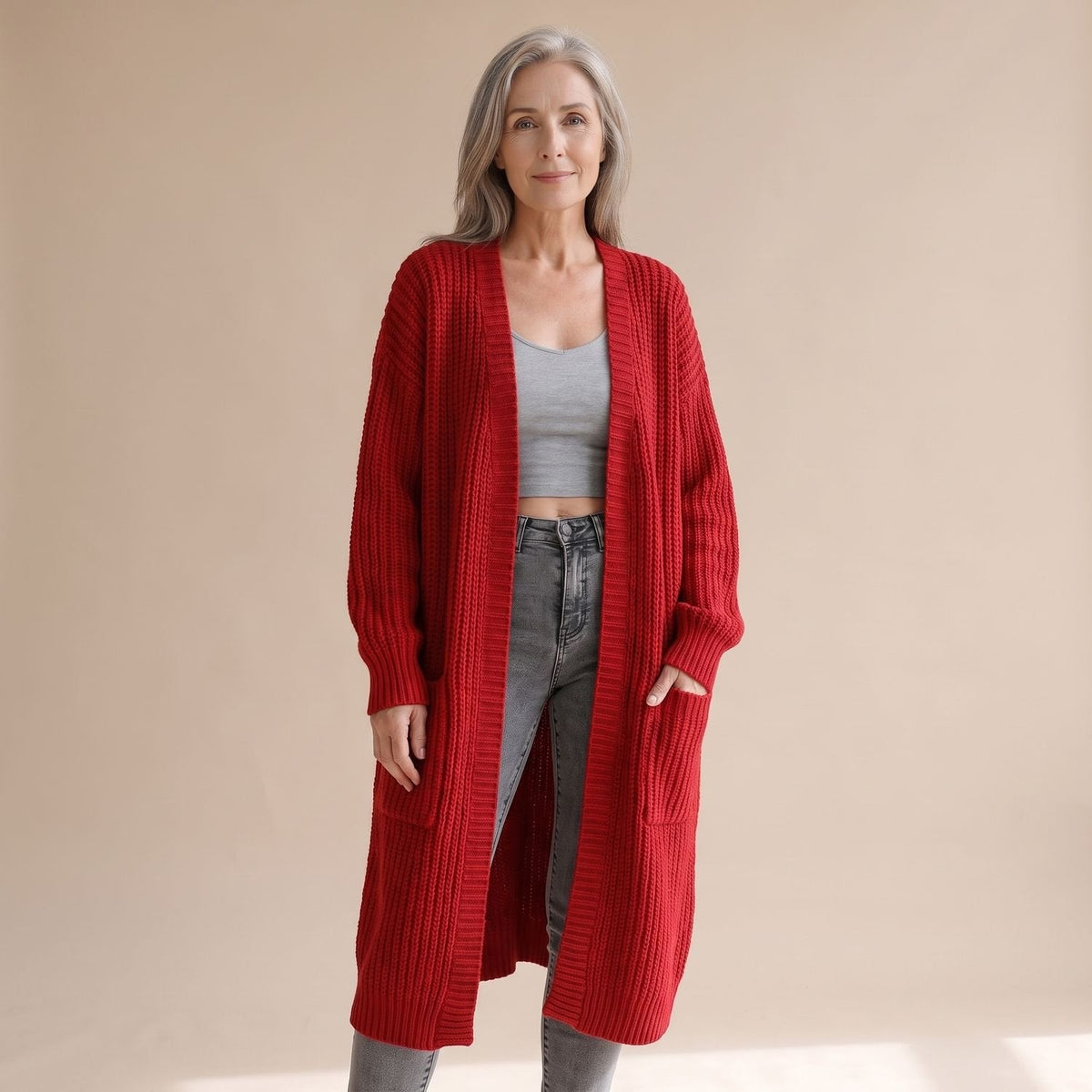 Daniela | Women's Chunky Ribbed Knit Oversized Long Duster Cardigan
