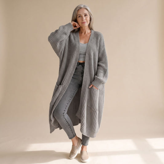 Daniela | Women's Chunky Ribbed Knit Oversized Long Duster Cardigan