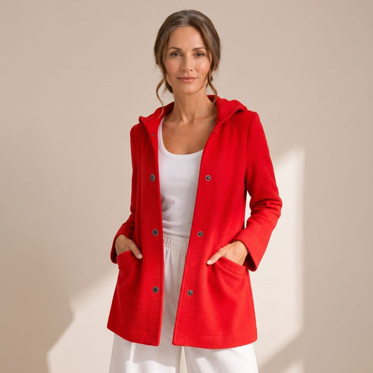 Cora | Women's Relaxed Hooded Button Up Cardigan Coat
